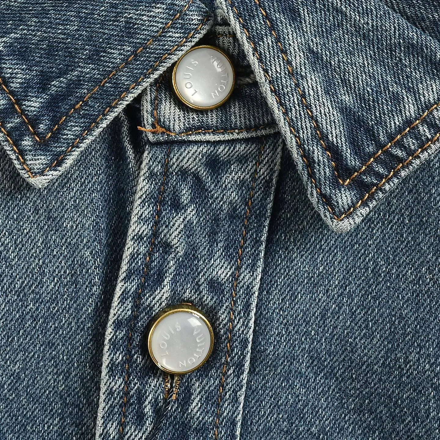 Louis Vuitton/Louis Vuitton 24Fw sun-faded washed denim jacket